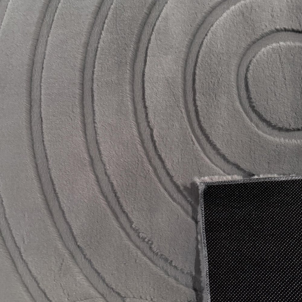 Tapis doux anthracite, motif demi arc - 80x150 — vue 4