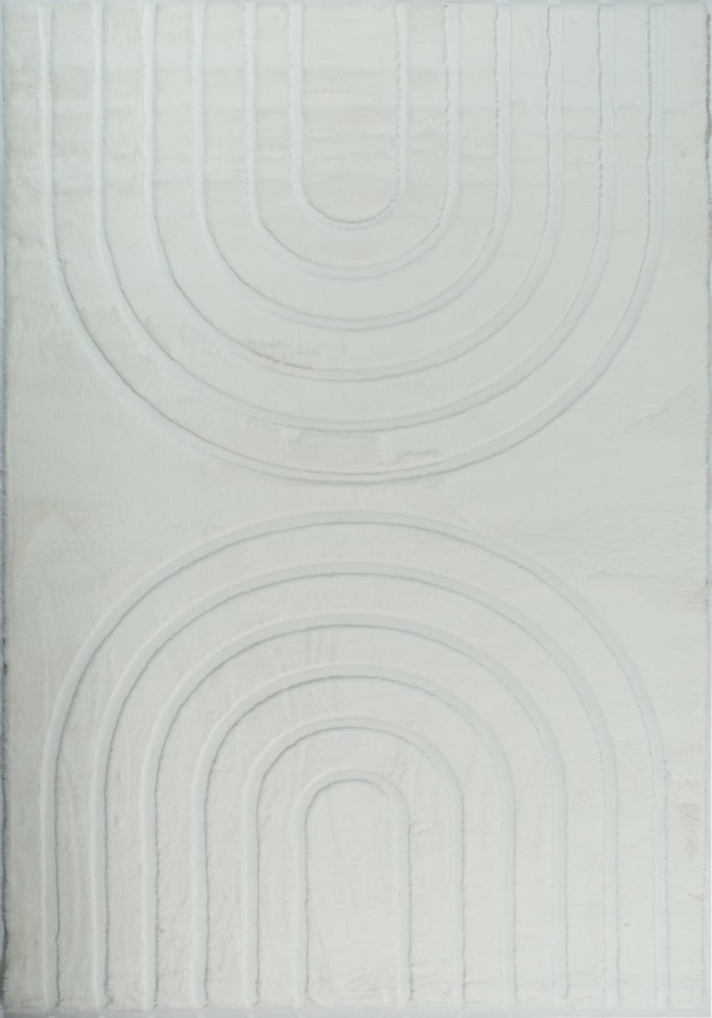 Tapis doux blanc, motif arc - 80x150