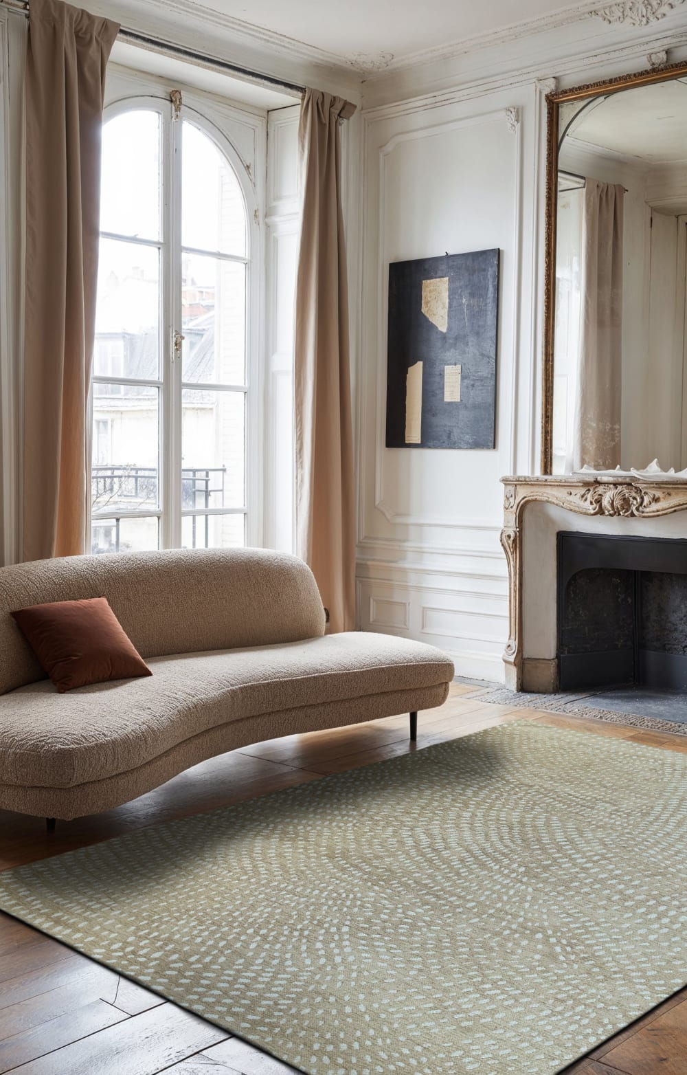Novatrend Wohnzimmer- und Schlafzimmerteppich modern flachgewebt PRETO style modern Beige Öko-Tex Zertifikat Pes - Polyester