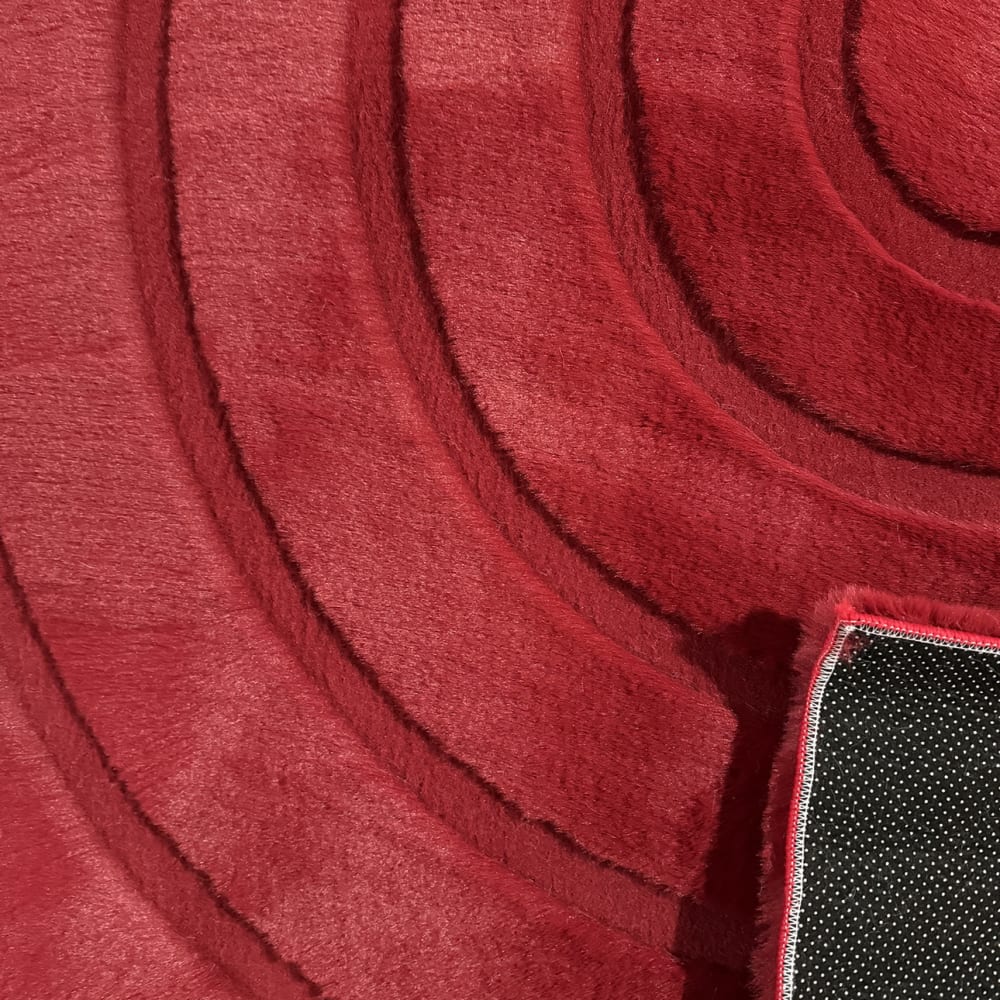 Tapis doux rouge, motif arc - 160x230 — vue 4