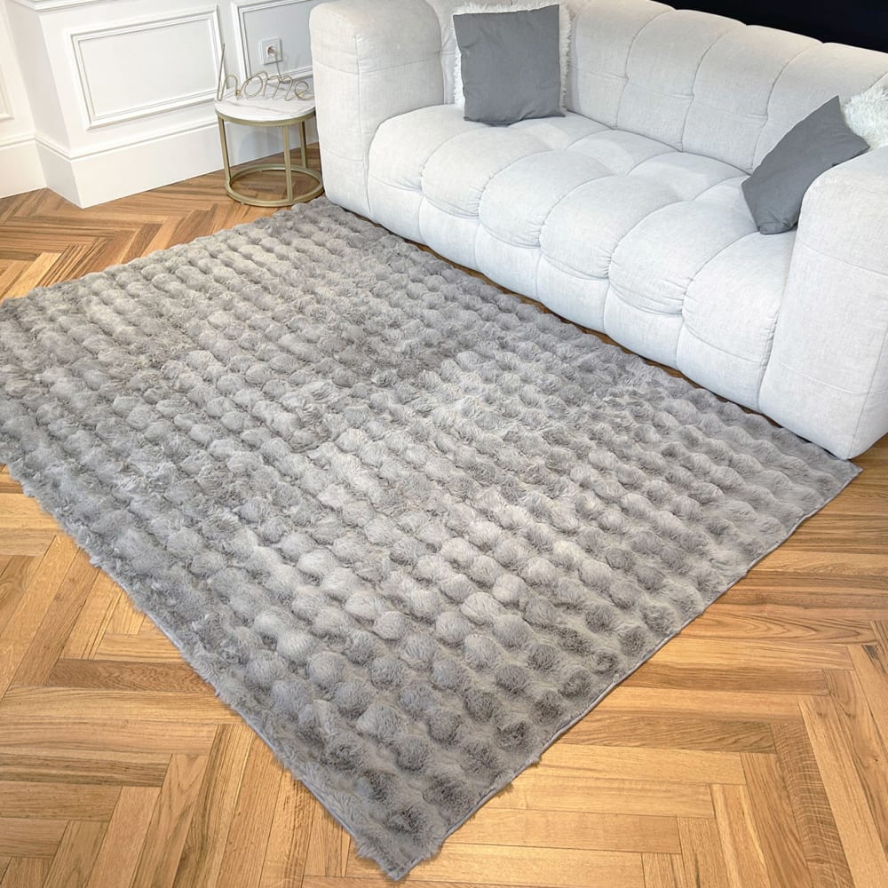 Tapis doux anthracite aspect bulles - 200x290 — vue 3