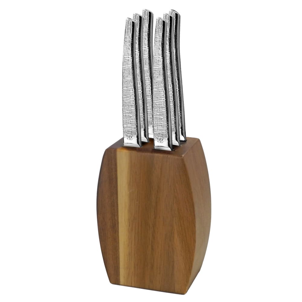 Bloc bois d'acacia 6 couteaux steak