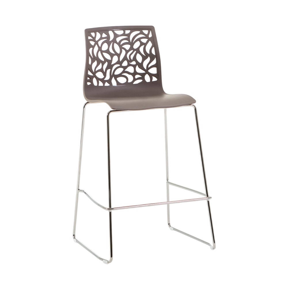 Tabouret de cuisine en résine avec fibre de verre taupe
