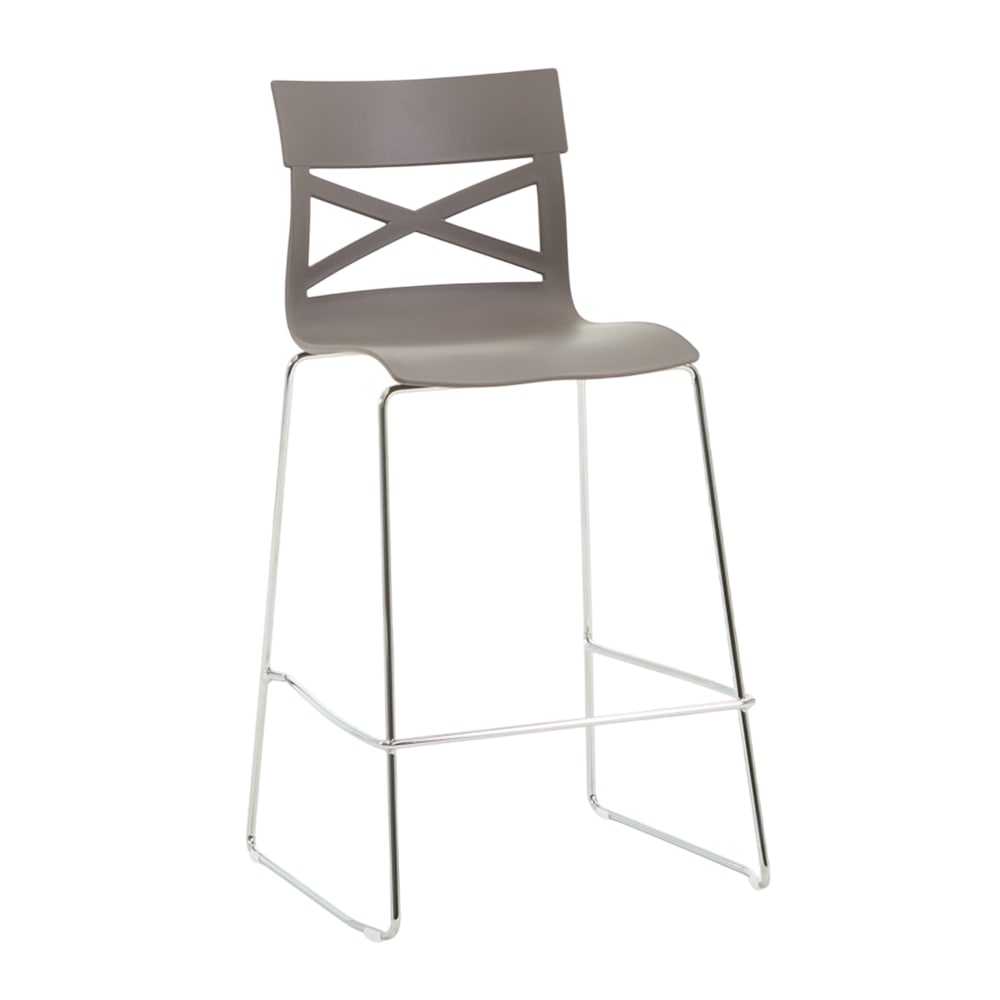 Tabouret de cuisine en résine avec fibre de verre taupe