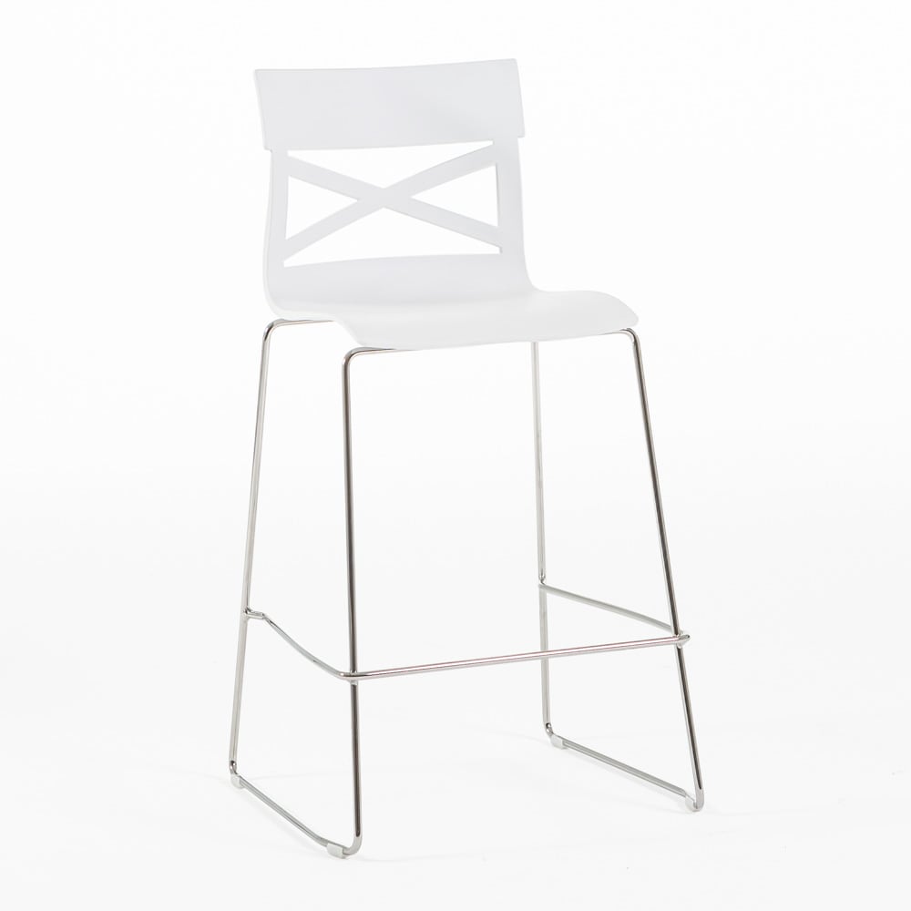 Tabouret de cuisine en résine avec fibre de verre blanc