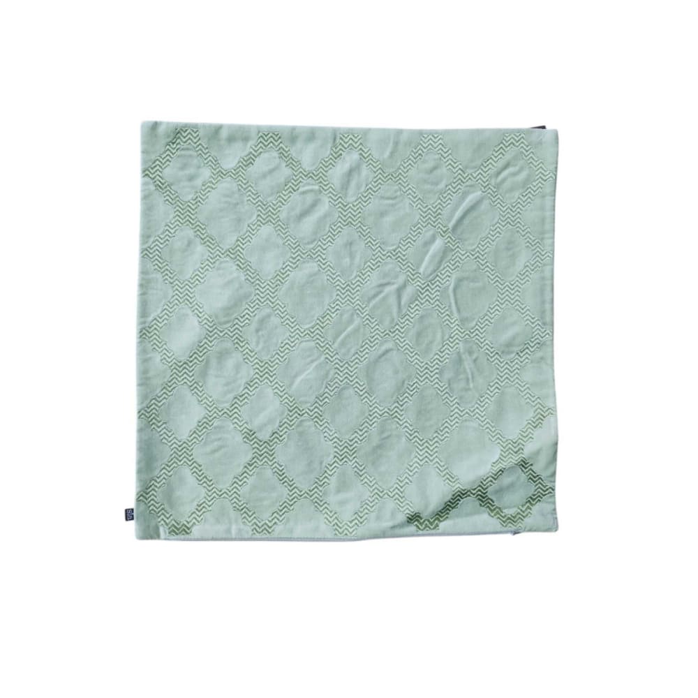 Housse de coussin coton verte à motifs géométriques h40 — vue 4
