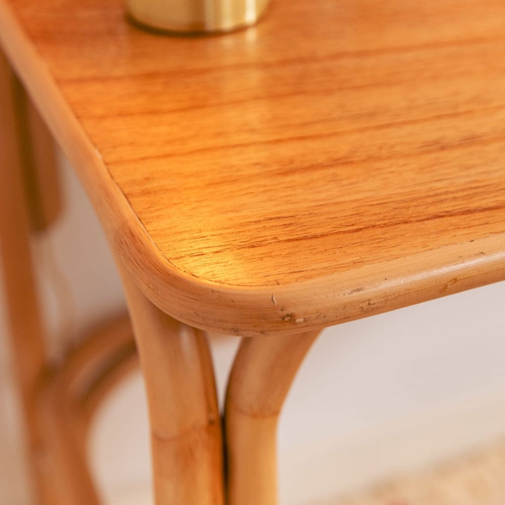 Bureau coiffeuse en rotin