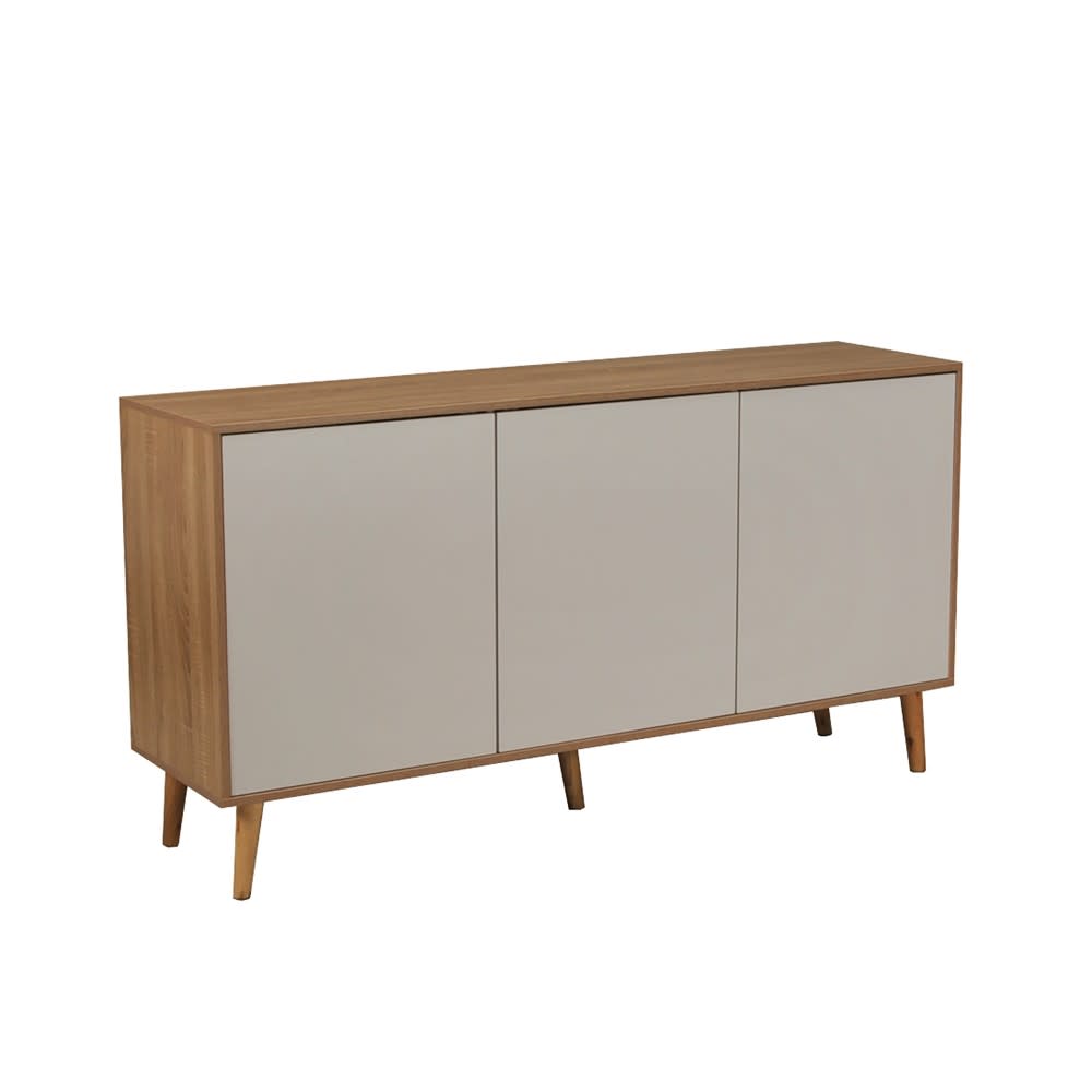Commode 3 portes, effet bois clair