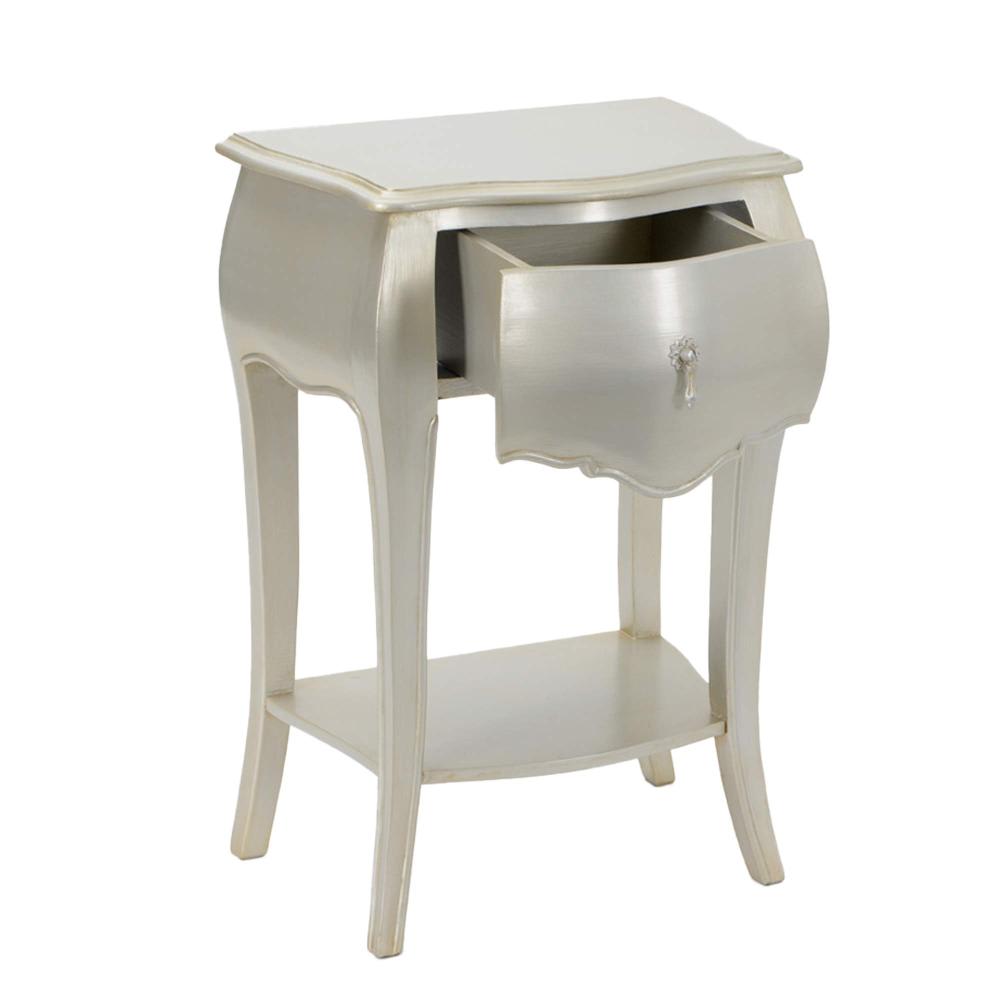 Chevet 1 tiroir  Murano argent / métallique en bois