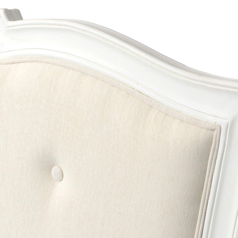Tête de lit pour lit 180 cm en bois  cassé et tissu murano blanc en