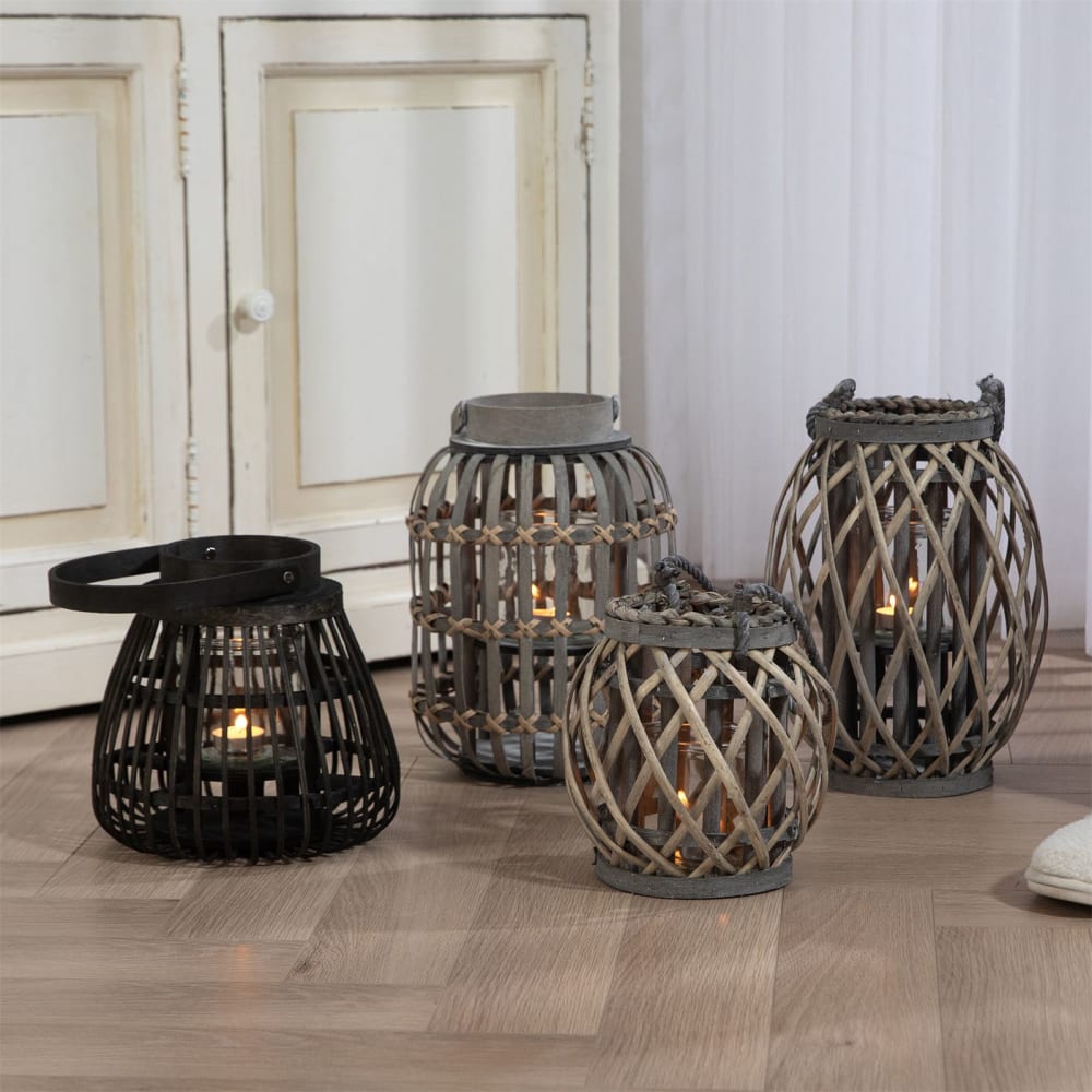 2er-Set Holzlaternen aus Holz, schwarz - Maisons Du Monde