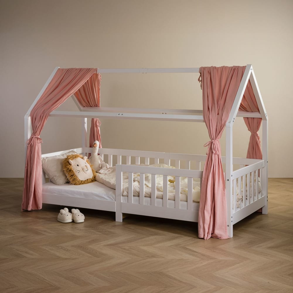 Rideaux de lit enfant en mousseline de coton, rose - Maisons du Monde