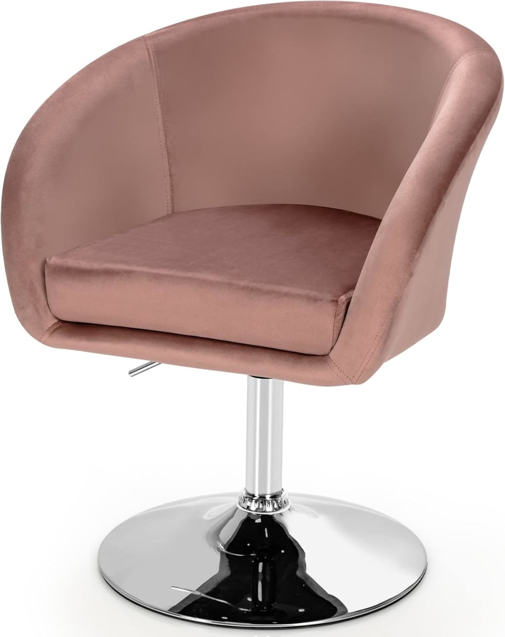 Chaise de coiffeuse rose moderne réglable en hauteur 13cm