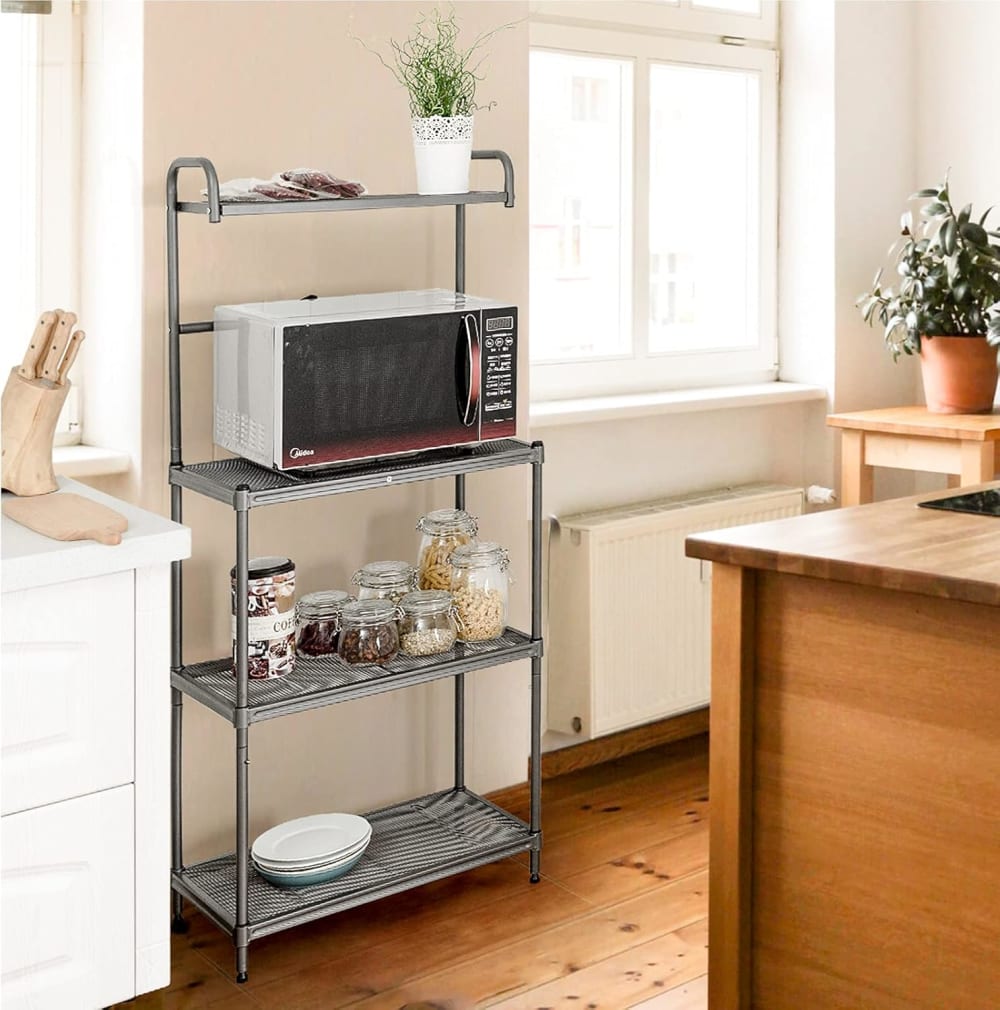 Etagère de cuisine grise 34 x 59 x 136 cm