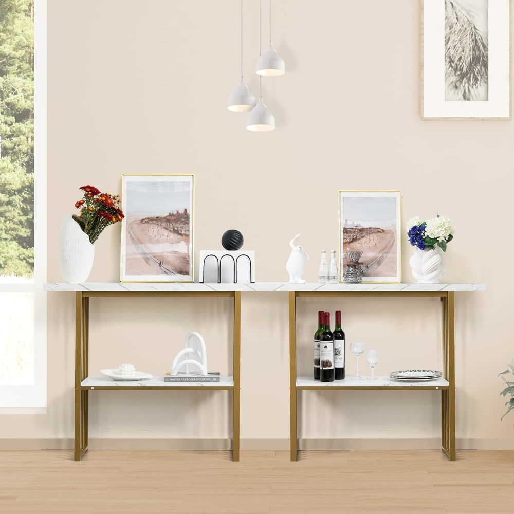 Table console à 2 niveaux moderne