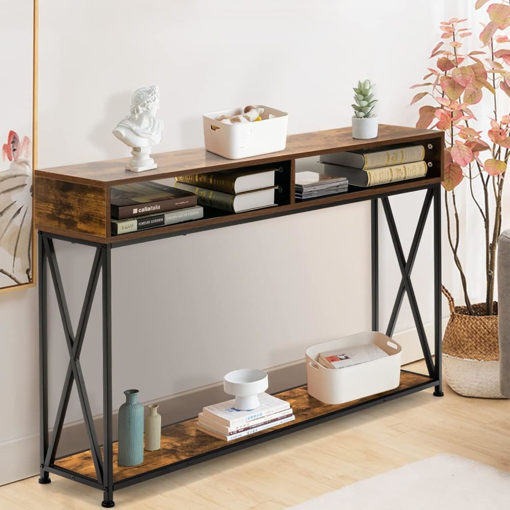 Table console industrielle couleur café 120x23x79 cm - Maisons du Monde