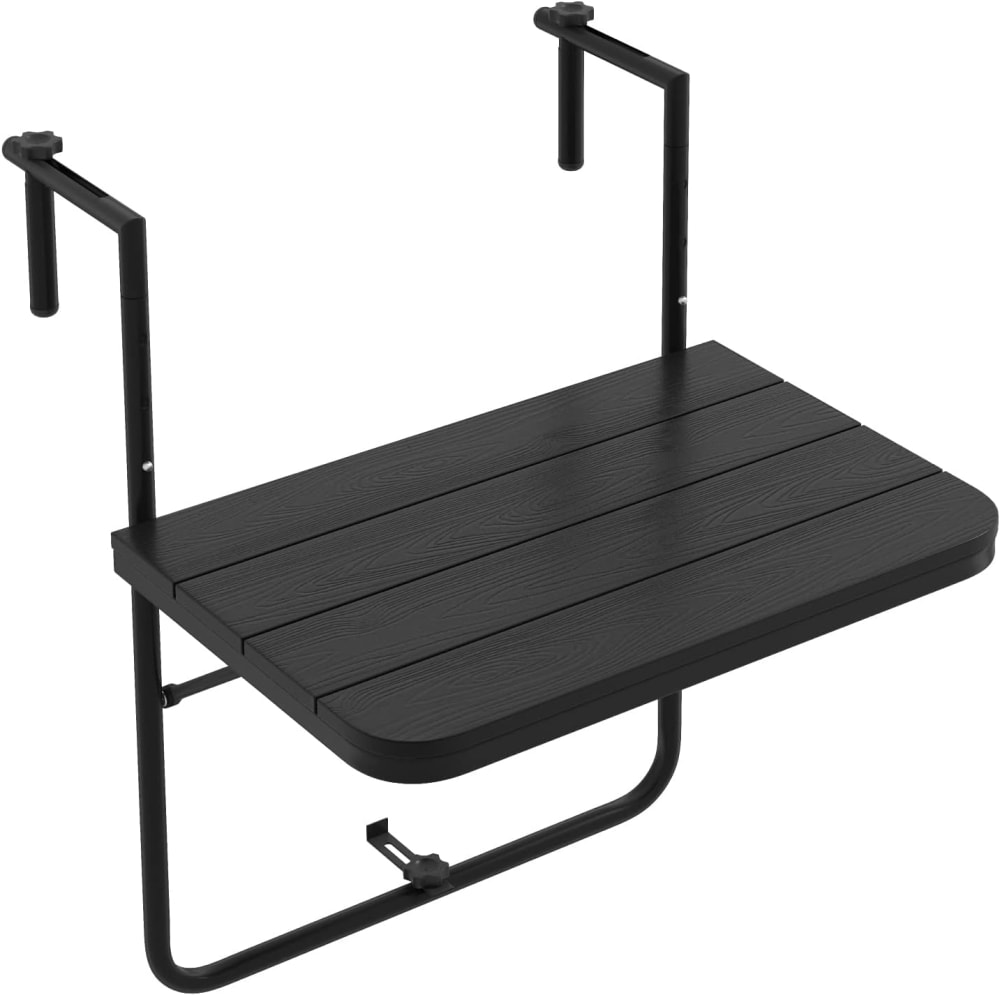 Table de balcon pliante noire 60×62.5×84 cm