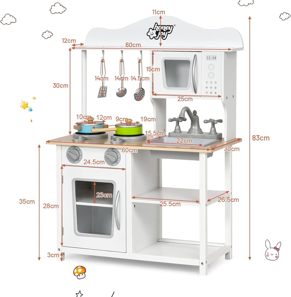 Cuisine pour enfants en bois avec espace de rangement blanc - Maisons du Monde