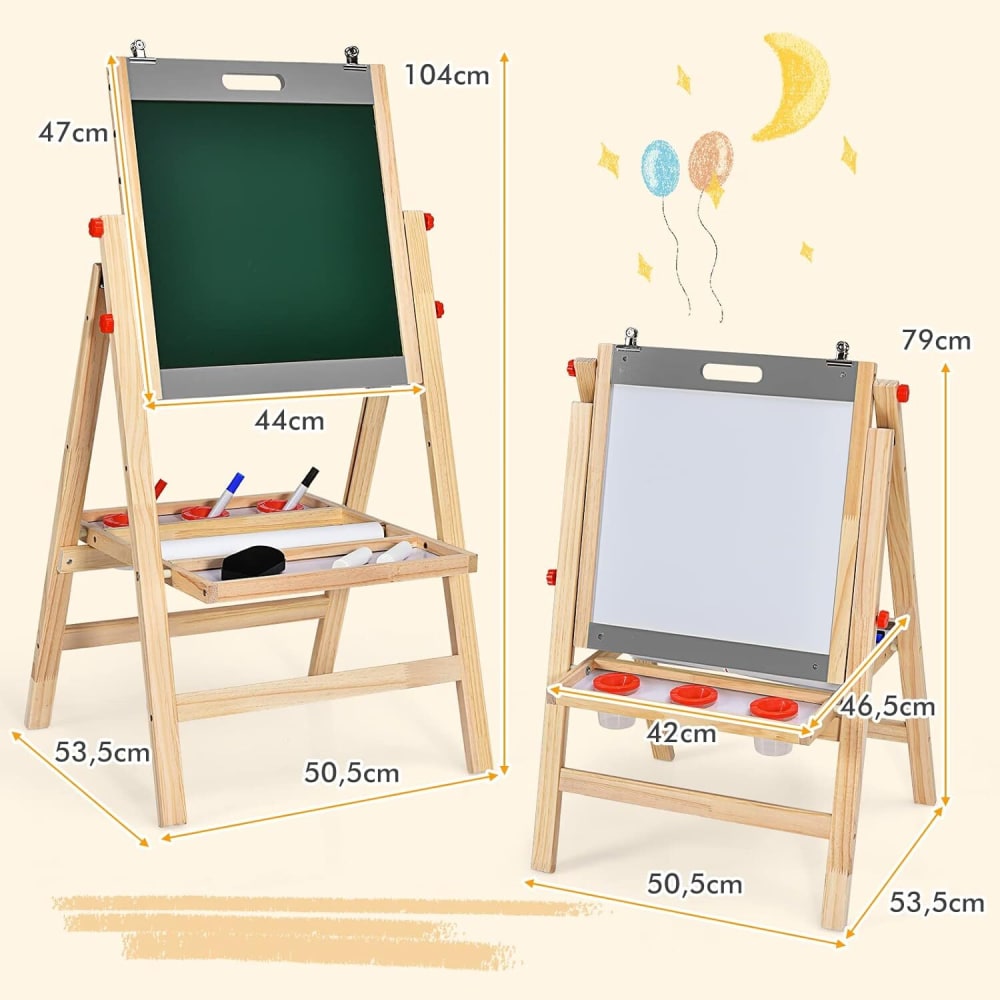 Staffelei aus Holz 51 x 54 x (79-104) cm, Grau - Maisons Du Monde