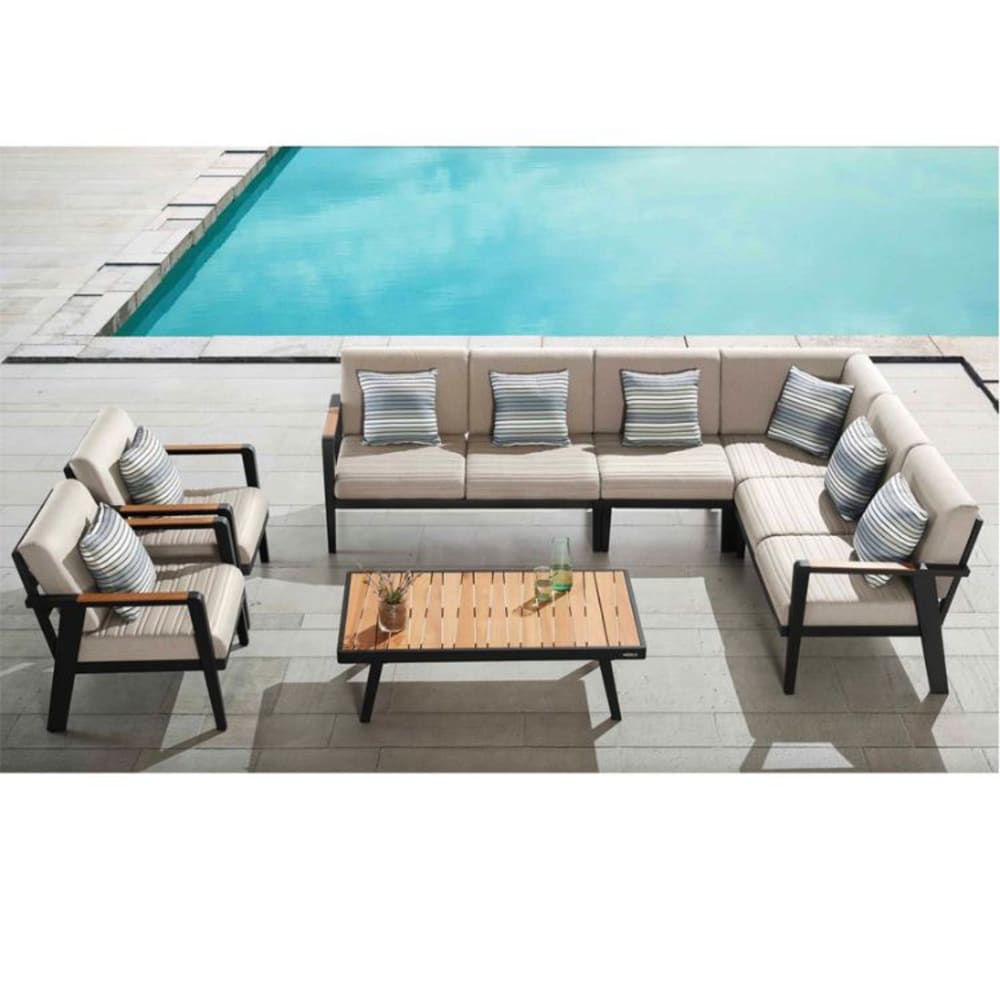 Salon d'angle noir L275,5 x P77 x H77,5 cm - Maisons du Monde