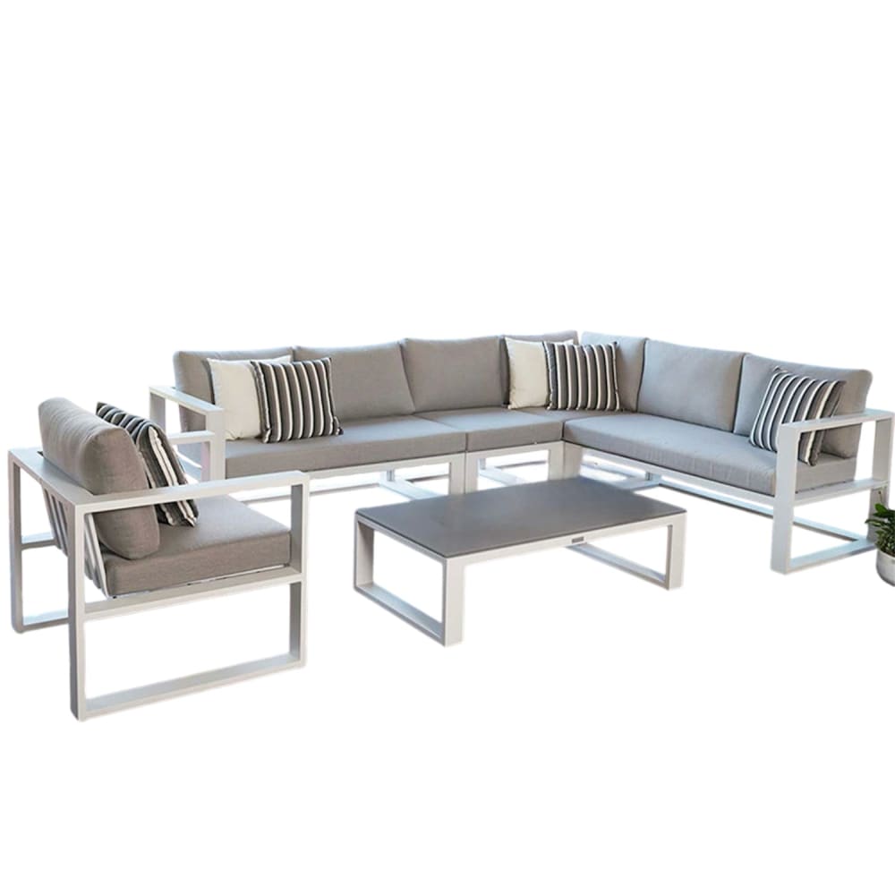 Salon de jardin modulable blanc L275 x P75 x H64 cm