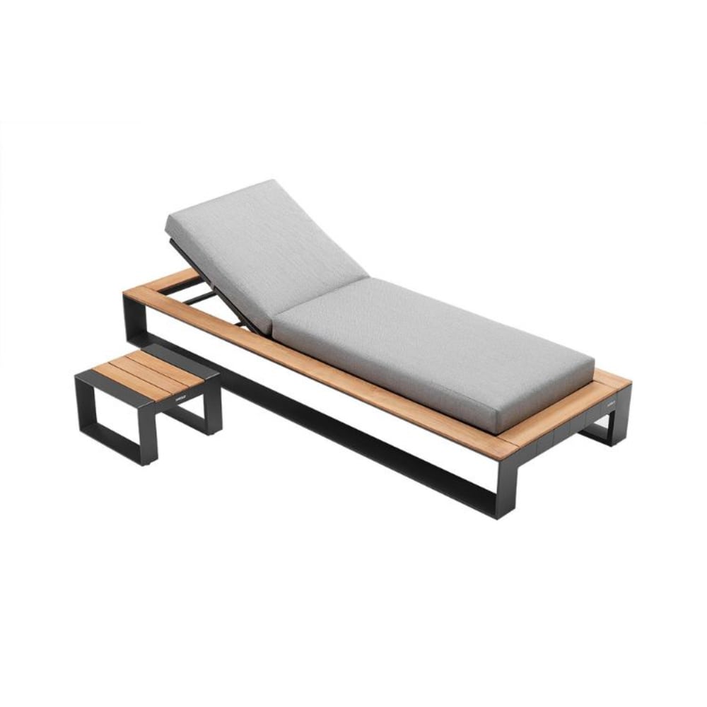 Bain de soleil en aluminium gris 220 x 86 x 88.5 cm - Maisons du Monde