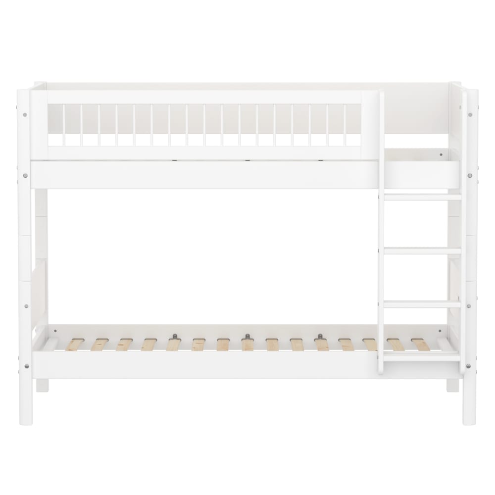 Lits superposés avec échelle droite effet bois blanc 90x200cm - Maisons du Monde
