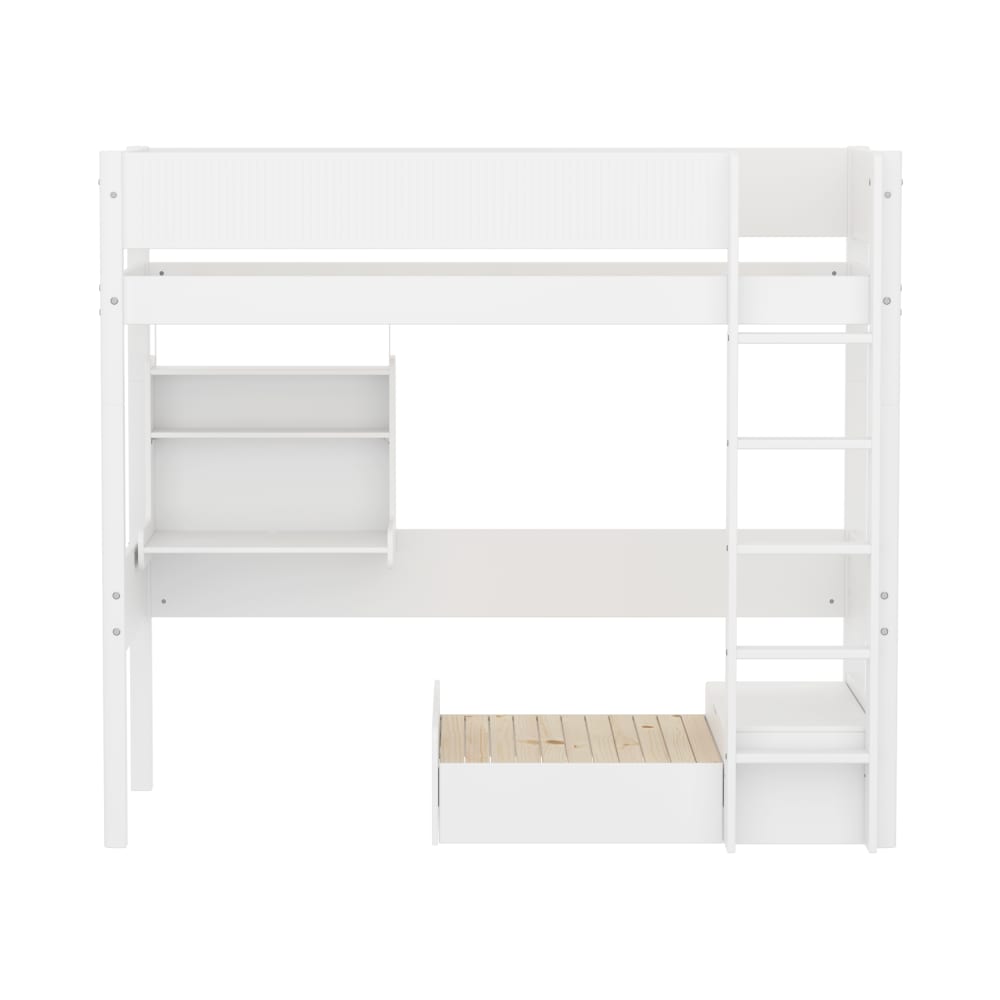 Lit mezzanine avec module Casa effet bois blanc 90x200cm - Maisons du Monde