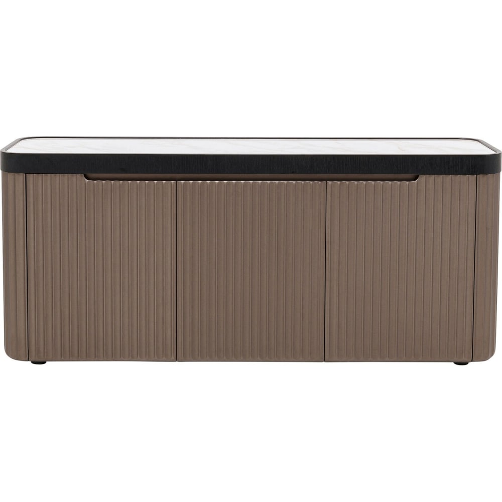 Buffet 3 portes en relief et plateau en grès