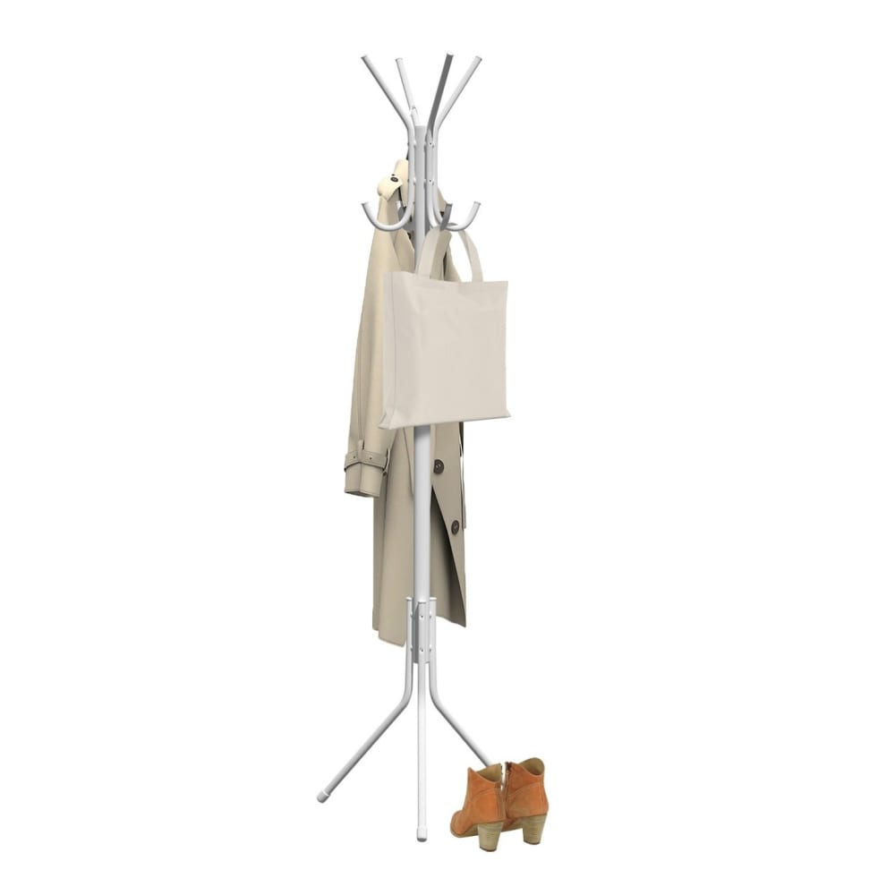 Porte-manteaux sur pieds 8 crochets en métal blanc 62 x 62 x 178 cm — vue 3