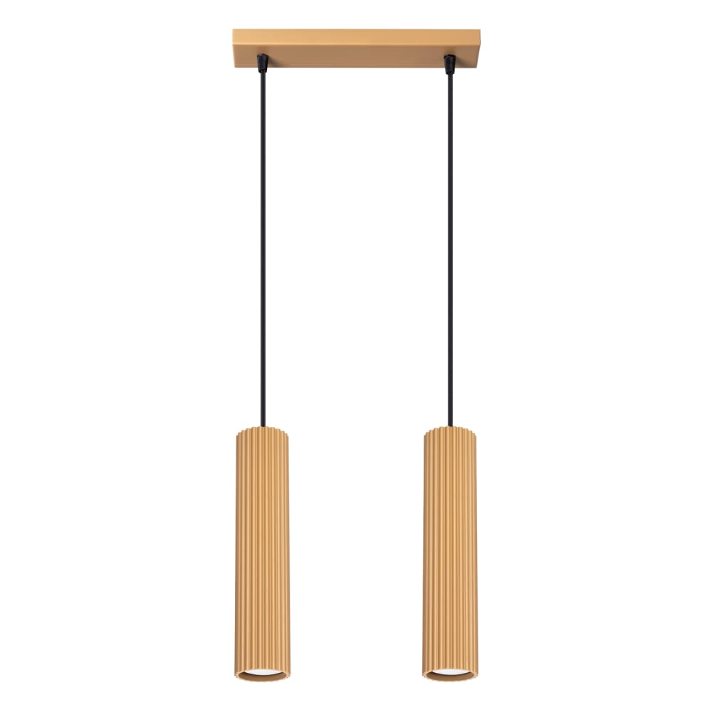 Lampe à suspension aluminium l'or H 90 cm