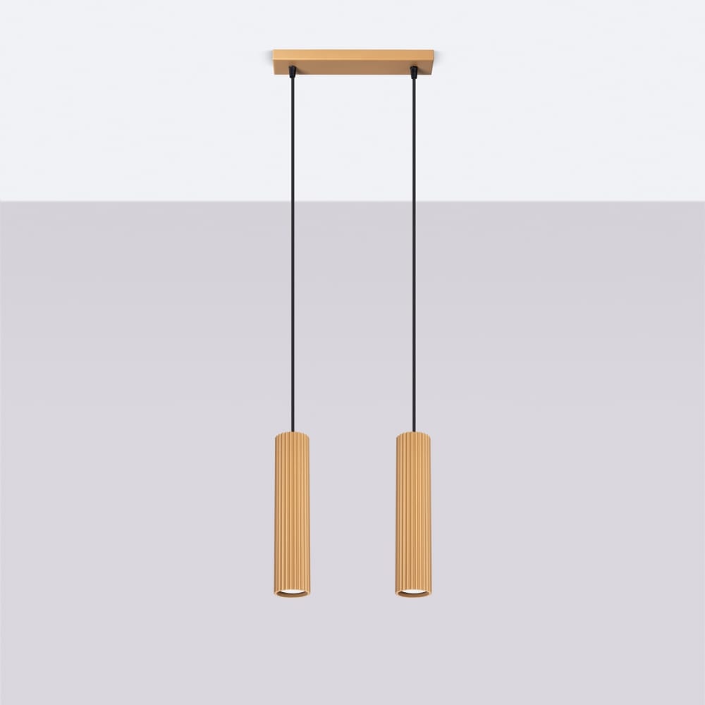 Suspension Aluminium Doré GU10 2 Karbon — vue 3