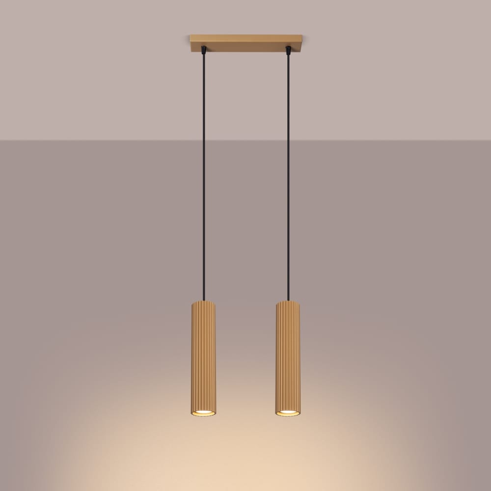 Suspension Aluminium Doré GU10 2 Karbon — vue 4