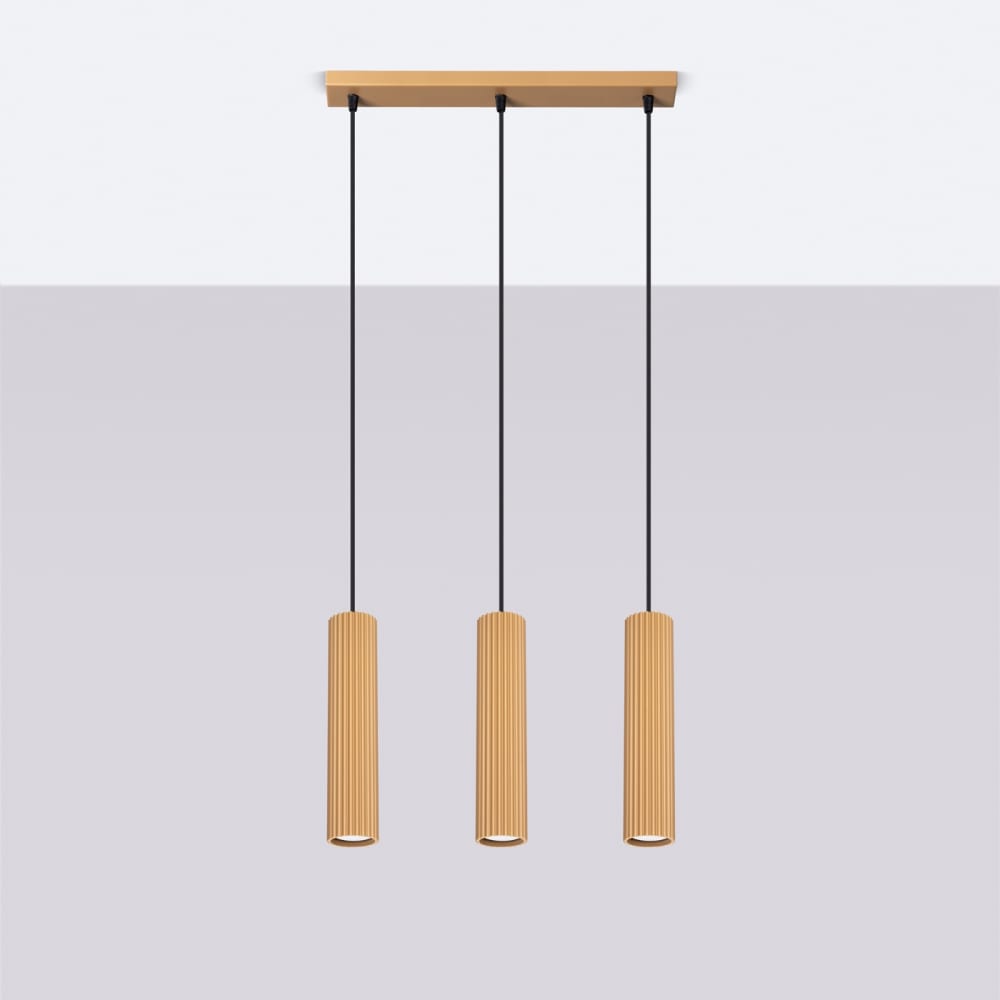 Suspension Aluminium Doré GU10 3 Karbon Line — vue 3