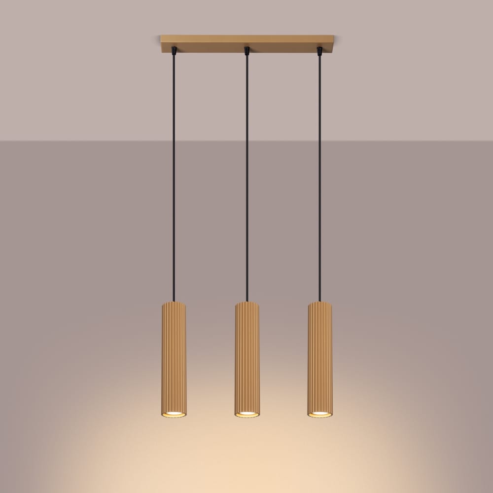 Suspension Aluminium Doré GU10 3 Karbon Line — vue 4