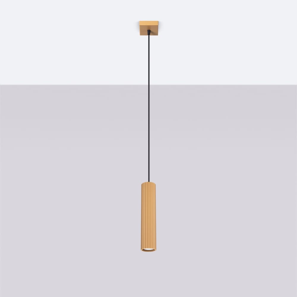 Suspension Aluminium Doré GU10 1 Karbon — vue 3