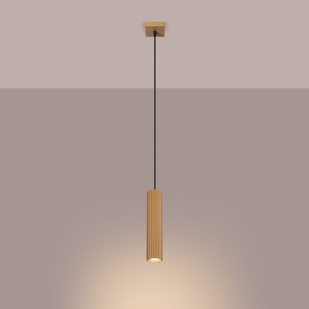 Suspension Aluminium Doré GU10 1 Karbon — vue 4