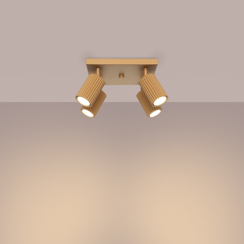 Plafonnier Aluminium Doré GU10 4 Karbon — vue 4