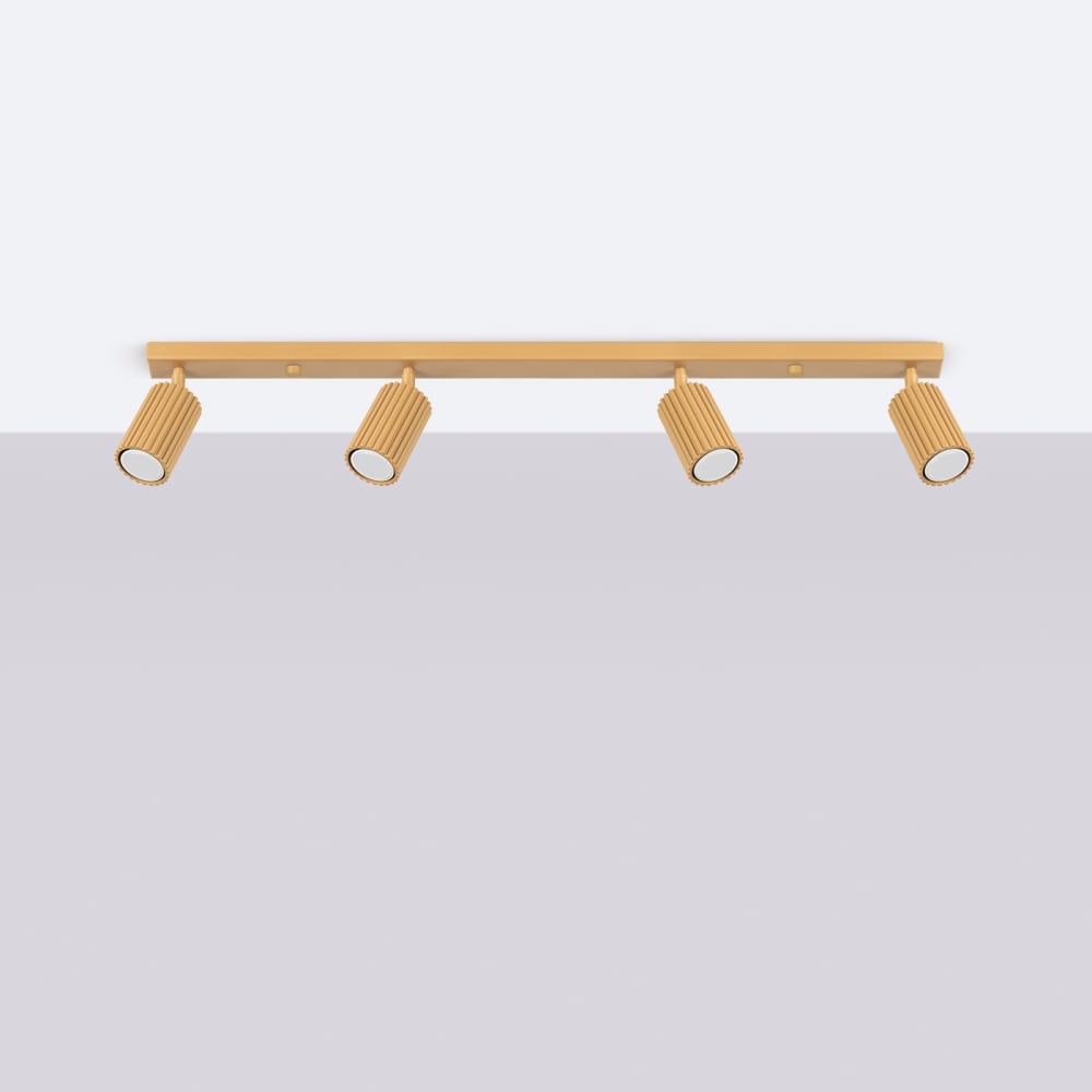 Plafonnier Aluminium Doré GU10 4 Karbon Line — vue 3