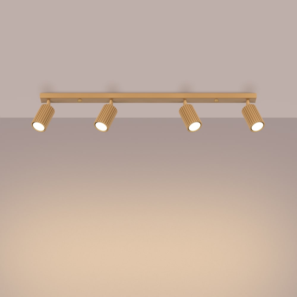 Plafonnier Aluminium Doré GU10 4 Karbon Line — vue 4