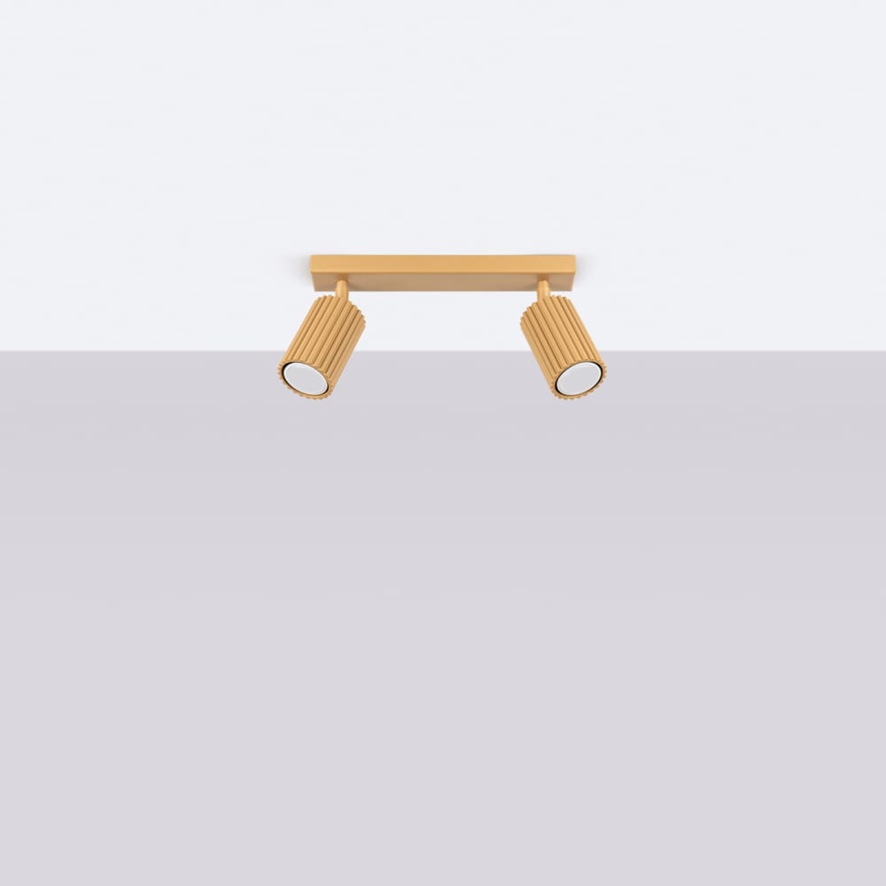 Plafonnier Aluminium Doré GU10 2 Karbon — vue 3