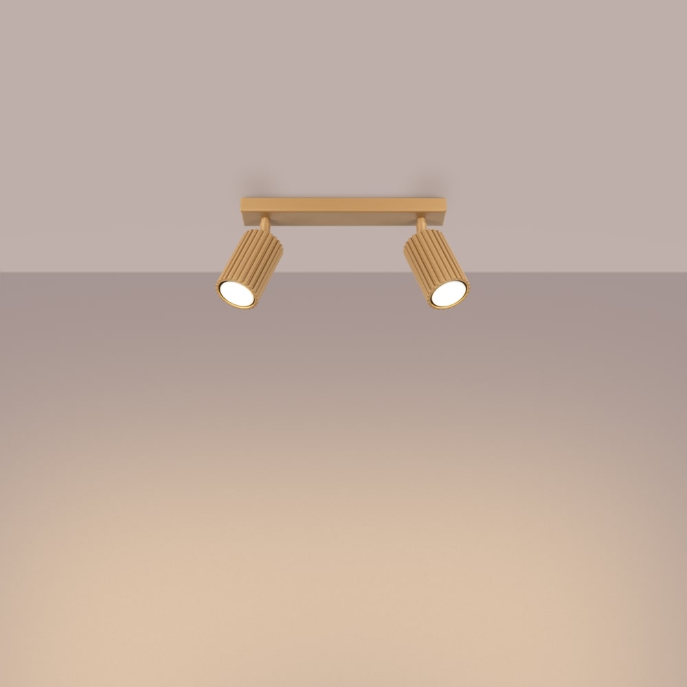 Plafonnier Aluminium Doré GU10 2 Karbon — vue 4