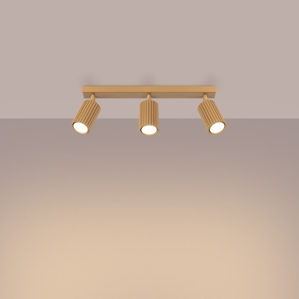 Plafonnier Aluminium Doré GU10 3 Karbon Line — vue 4
