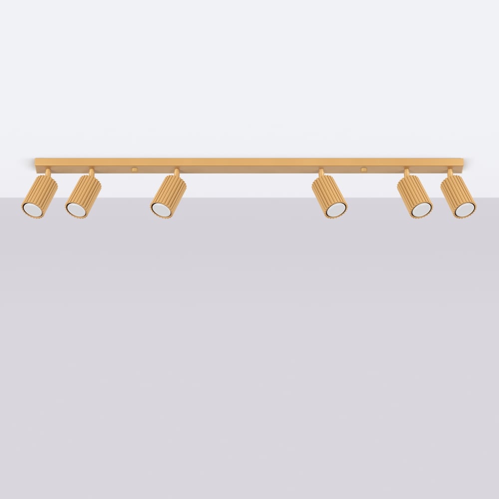 Plafonnier Aluminium Doré GU10 6 Karbon — vue 3