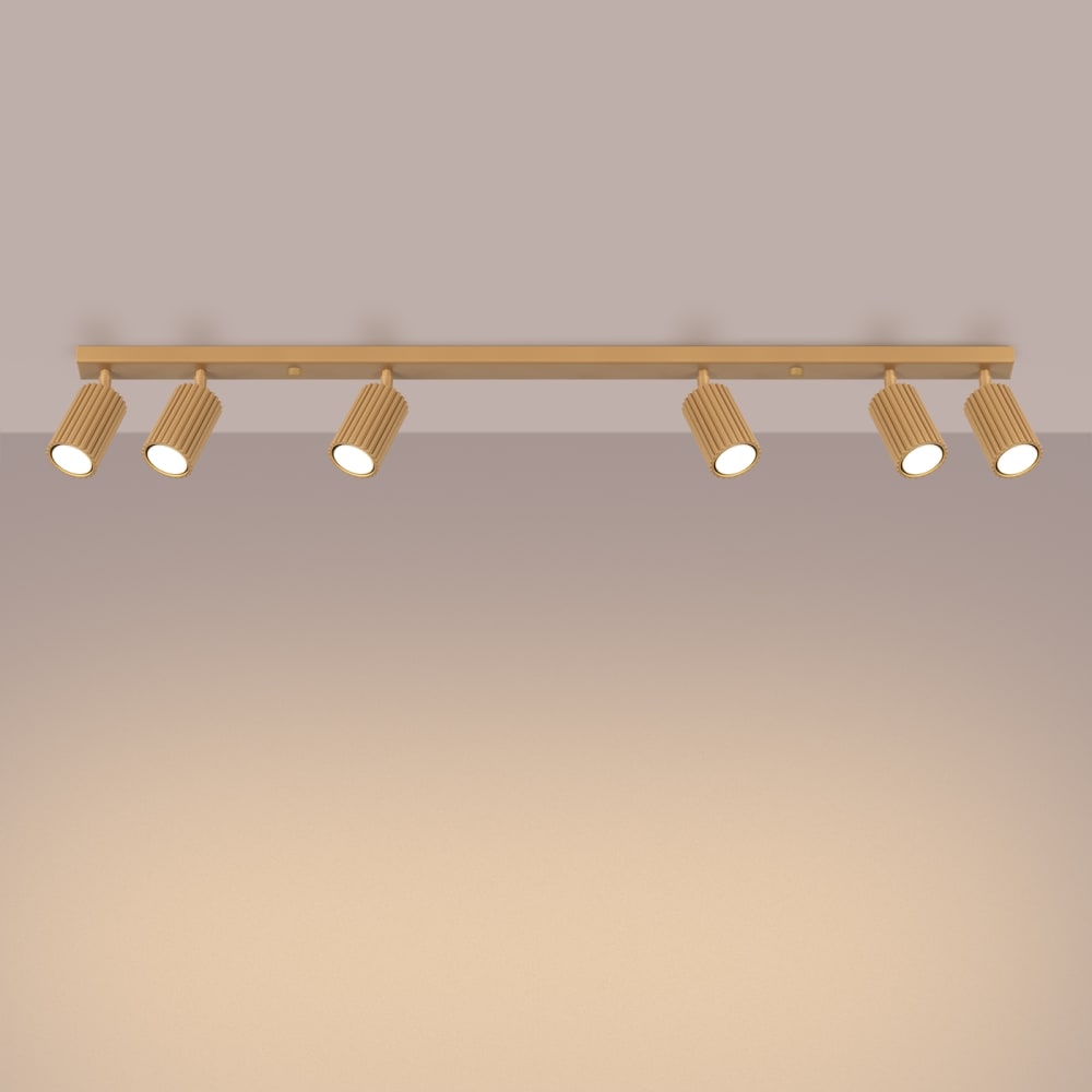 Plafonnier Aluminium Doré GU10 6 Karbon — vue 4