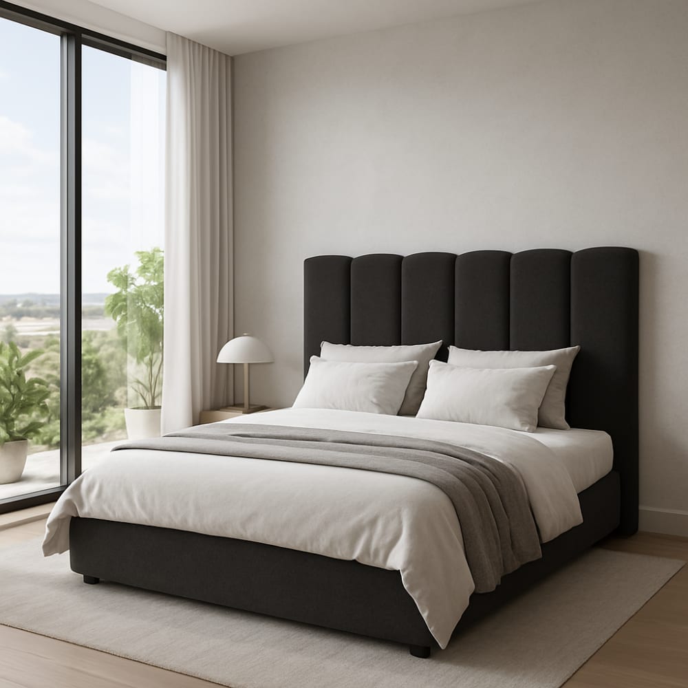 Tête de lit extra-épaisse anthracite, lit 160 cm, 170x120 cm