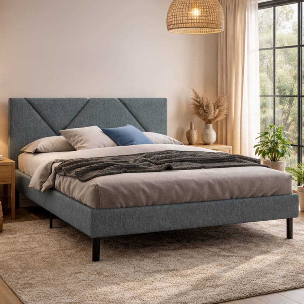 Lit double caldes gris taupe\ taupe\ - Maisons du Monde