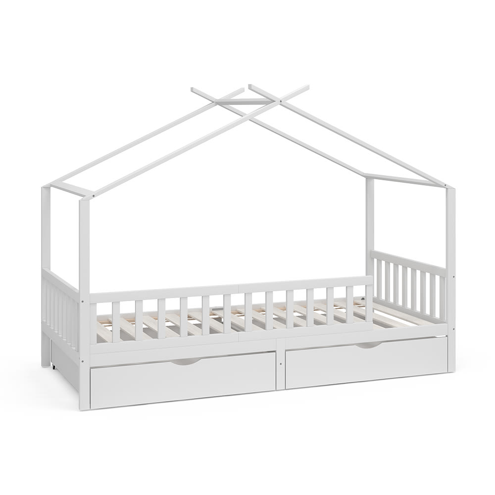 Lit cabane avec 2 tiroirs, - 206