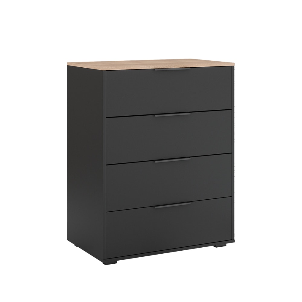 Vicco Sideboard avec 4 tiroirs anthracite/sonoma 80x101.9cm style contemporain Gris Panneau De Particules - 80x102x48cm