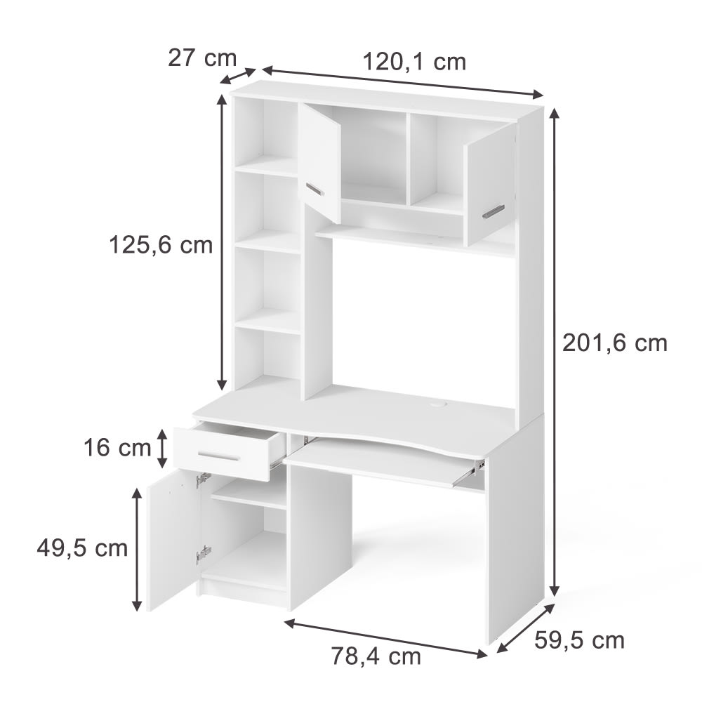 Bureau , blanc 120.1 x 201.6cm - Maisons du Monde